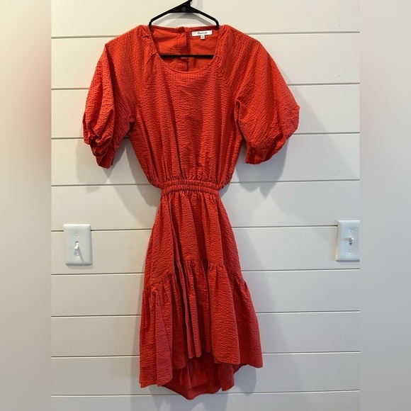 Madewell Dresses & Skirts - Madewell Seersucker Puff Sleeve Cutout Mini Dress Size XXS